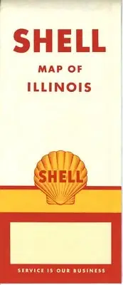 1956 Shell Road Map: Illinois NOS