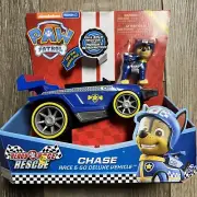 PAW PATROL, Ready, Race, Chase Race & Go Deluxe Vehicle w/ Sound- Blue