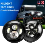 Nilight 2PCS 7 Inch Round LED Headlight Hi-Lo Beam for Jeep Wrangler JK TJ CJ JL
