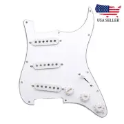 Loaded Strat Pickguard Prewired SSS Pickguard with Ceramic Pickups White