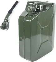 Jerry Cans Gas Cans 20L Metal Gas Can Green with Fuel Can and Spout System, Cold-Rolled Plate Gasoline Bucket Petrol Tank Diesel Can