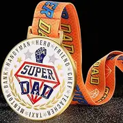 Loetere Super Dad Medal Gifts for Dad from Daughter or Son, Best Ever Gifts, Funny Award Gifts for Birthday Father's Day Present