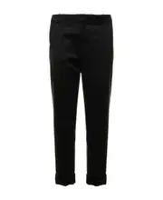 Balmain Turn-Up Hem Cropped Trousers FR48 Black