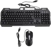 Wired Keyboard and Mouse Combo, 1200DPI RGB Backlit Gaming Keyboard with Mouse, Full Size Keyboard and Mouse Combo for Desktop Laptop PC
