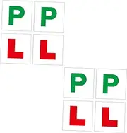 2sets Magnetic Car Stickers l p Learner Driver Magnets Sturdy PVC Weatherproof Easy Application Car Decor 4pcs*2