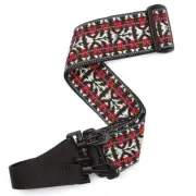 D'Addario Woven Banjo Strap Hootenanny Red and Silver