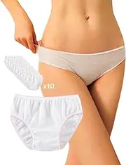 [goMinisan] 10 Individually Wrapped 100% Cotton Disposable Panties Hospital Maternity Postparto Maternity Panties