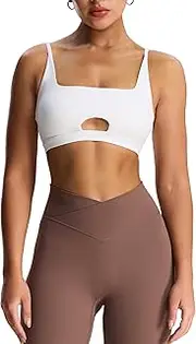 [Aoxjox] Women's Workout Sports Bras Cutout Training Fitness Running Yoga Crop Tank Top
