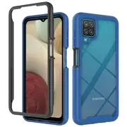 MCC Shockproof Bumper Case Samsung Galaxy A12 Clear Back Cover SM-A125 [Dark Blue]
