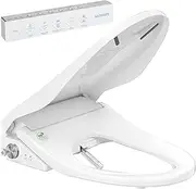 BATHKITY Smart Bidet Toilet Seat, Electric Heated Toilet Seat with Instant Warm Bidet Wash & Warm Air Dryer, Self-Cleaning Stainless Steel Nozzle, Soft Close Lid, Elongated