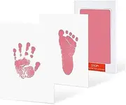 xinyee Baby Handprint Footprint Ink Kit Baby Clean Touch Ink Pad Milestone Keepsake with Frame Rope Clip for Boys Girls