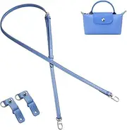 [Gastinsave] Purse Straps Replacement, Leather Handbag Crossbody Shoulder Strap Adjustable for Longchamp Bag Women(Azure Sliver)