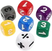 SUPVOX 7pcs Mathematics Sign Dice for Teaching Math Calculations Educational for Classroom and Home Learning Activities
