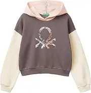 [United Colors of Benetton] Girls and Girl's Shirt C/CAPP. m/l 39m2c203w Hooded Sweatshirt, Multicolour, 150 cm, Multicolour, 150