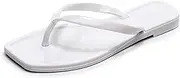 [OMGard] Jelly Sandals for Womens Flip Flops Thong Flat Jellies Shoes Clear Square Slides Size 10 Summer Beach Slipper Durable Quick Drying Soft
