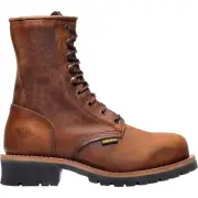 Bonanza 9" Steel Toe Crazy Brown Logger Work Boots