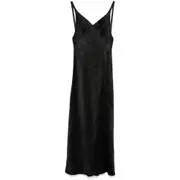 [Alexander Mcqueen] Alexander Mcqueen Crinkled-finish Maxi Dress 40 IT BLACK