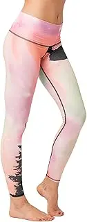 [teeki] Northern Lights Retro Hot Pants Leggings for Women, USA Made Sustainable Eco Luxury Activewear Quick Dry
