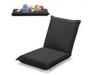 Costway Lazy Sofa Bed Floor Chair Foldable Floor Chair w/Reclining Function Black