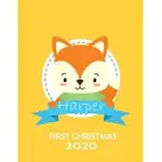 HARPER: BABY’’S FIRST CHRISTMAS ORNAMENT NOTEBOOK, PERSONALIZED WOODLAND FOX AND SNOWFLAKES FOR THE NAME HARPER- PERSONAL NAME