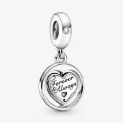 New 100% Genuine Pandora Spinning Forever&Always Soulmate Dangle Charm 799266C01