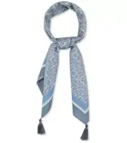 Rebecca Minkoff Shadow Leaf Tassel Square Scarf in Blue Multi