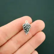 BULK 10 Pinecone Charms Antique Silver Tone 3D - SC6653