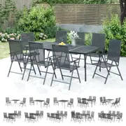 Garden Dining Set Table and Chairs Patio Backyard Anthracite Steel vidaXL