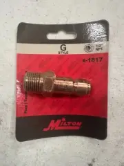 1/2" Male NPT x 1/2" Body Industrial Style Plug Steel Quick Release Milton G