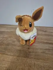 Jazwares Pokémon 2023 Winking Eevee Plush NWT.