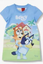 New Peter Alexander Bluey Kids Nightie Pyjama PJ Set size 4 RRP $49.95