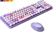 Wireless Keyboard and Mouse Combo, 2.4Ghz USB Wireless Connection Retro Keyboard