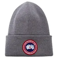 在飛比找momo購物網優惠-【CANADA GOOSE】品牌logo基本款毛帽(灰色)