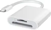 Type C SD TF Card Reader Adapter, 2 in 1 USB C Camera Memory Card Reader Compati