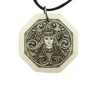 Touchstone Pottery Celtic Brigantia Octagonal Porcelain Necklace