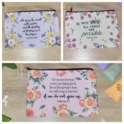 Christian Religious Friend Cosmetic MakeUp Bag Pencil Case Gift Bible Verse