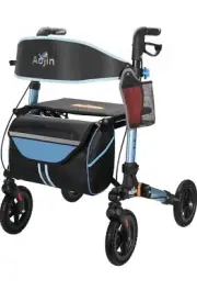 AOJIN All Terrain Rollator Walker Lightweight Foldable 8 In Wheels 300lb Senior