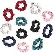 FOMIYES 12pcs Satin Fabric Hair Band Ponytail Holders Gentle Hair Scrunchy Bands for Women Versatile Easy to Use