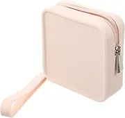 EXAOMBLE Portable Silicone Period Pouch for Teenage Discreet Menstrual Bag with Wristband Compact Tampon Storage for Everyday Essentials Elegant Design Off