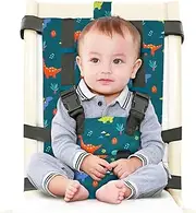 Gogokids Portable Fabric High Chair Baby Easy Seat - Toddler Table Strap, Foldable Children's Travel Seat for Any Chair with Backrest, Washable Safety Belt for High Chairs and on The Go