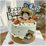 7pcs ONE PIECE Luffy Cake Topper Anime Boy Girl Birthday Cake Decorating