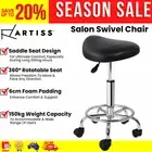 Adjustable Salon Stool Saddle Swivel Barber Hair Dress Chair Rotatable Black