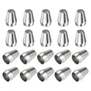 20Pcs 5mm Metal Bell Stopper Conical Cord Ends Lock Fastener Stopper, Silver