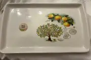 Ceramic Rectangular Italian Lemon Tree Rectangular Serving Tray