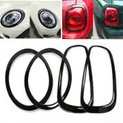 Front + Rear Headlight Lamp Frame Cover Trim For MINI Cooper F55 F56 F57