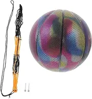 ifundom 1 Set Glowing Reflective Basketball Fluorescent PU Sports Ball for Outdoor Training for Adults Luminous Color Changing Dark Basketball Enthusiasts