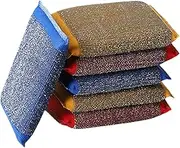 6 Kitchen Scrubbing Sponges - Washing Up Scrubbing Pad | Non-Scratch Washing Pads, Double-Sided Sponges Scourer, Bowl Wash Scourer Scrubber, Steel Wire Cloth Sponge Wipe for Pots, Pans