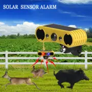 Farm Solar Outdoor Motion Sensor Alarm-130db Loud Siren Lamp 4 Modes Noise Maker