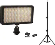 FEICHAO Fill Light LED Dual Color Temperature Portable Light for Cameras Photography Accessories (Light+Battery+Bracket)