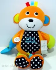 Little Monkey Stuffed Animal Rattle Plush Lovey #61524 Toy Baby Infants Crinkle
